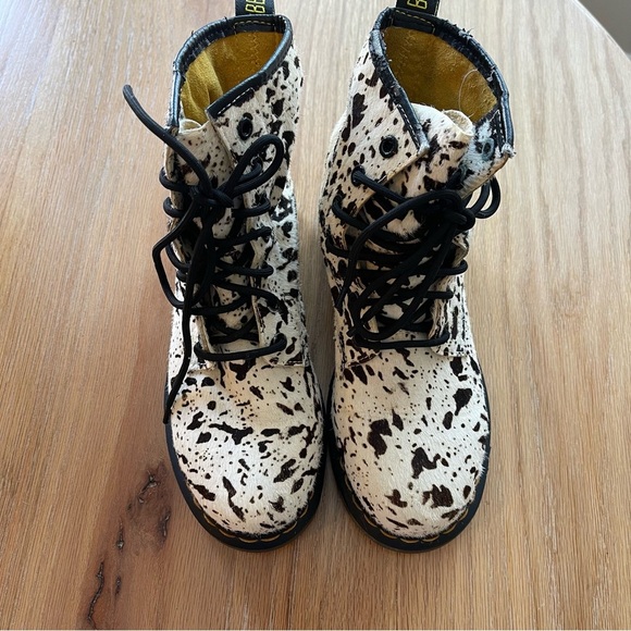 Belonce Combat Boots Women’s 6.5 Cow Print Hairon Grunge Funky Grunge Western - Picture 3 of 10